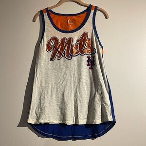 Blue and white Mets tang top